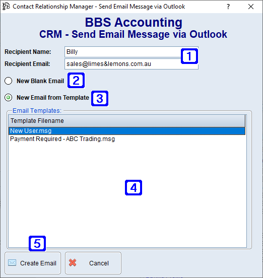 CRM - Send Email Message via Outlook Screen CRM - Send Email Message via Outlook Screen