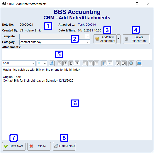 CRM - Add/Edit Note/Attachments Screen CRM - Add/Edit Note/Attachments Screen