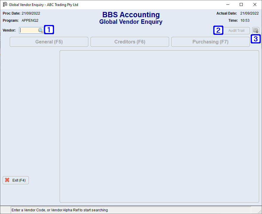Global Vendor Enquiry Screen Global Vendor Enquiry Screen