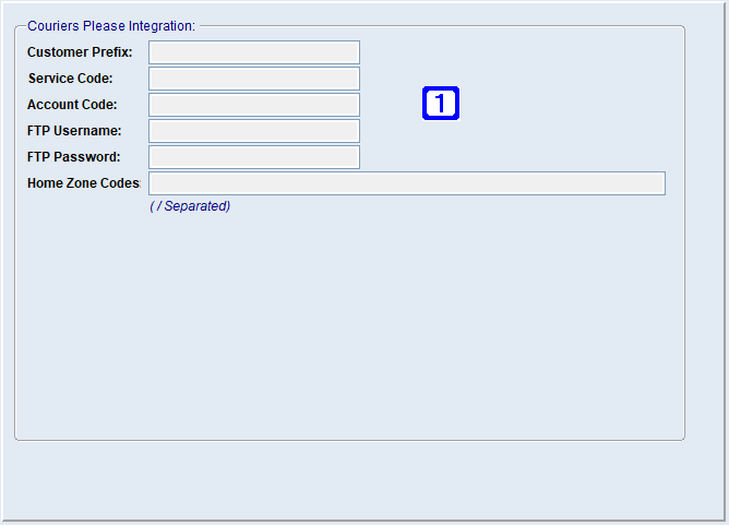 System Parameter Maintenance - Couriers Please Integration Screen System Parameter Maintenance - Couriers Please Integration Screen