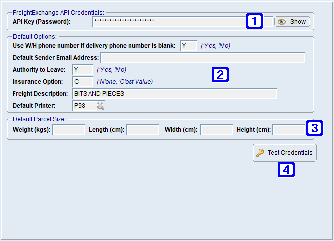 System Parameter Maintenance - FreightExchange Integration Screen System Parameter Maintenance - FreightExchange Integration Screen