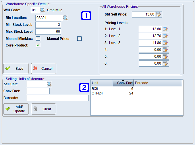 Warehouse Details Screen Tab Warehouse Details Screen Tab
