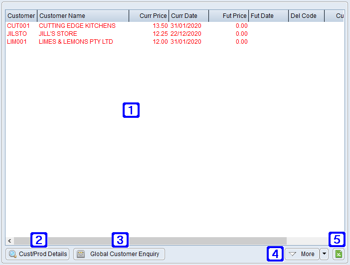 Contract Prices Tab Screen Contract Prices Tab Screen