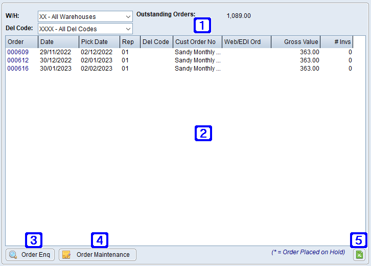 Outstanding Sales Order Tab Screen Outstanding Sales Order Tab Screen