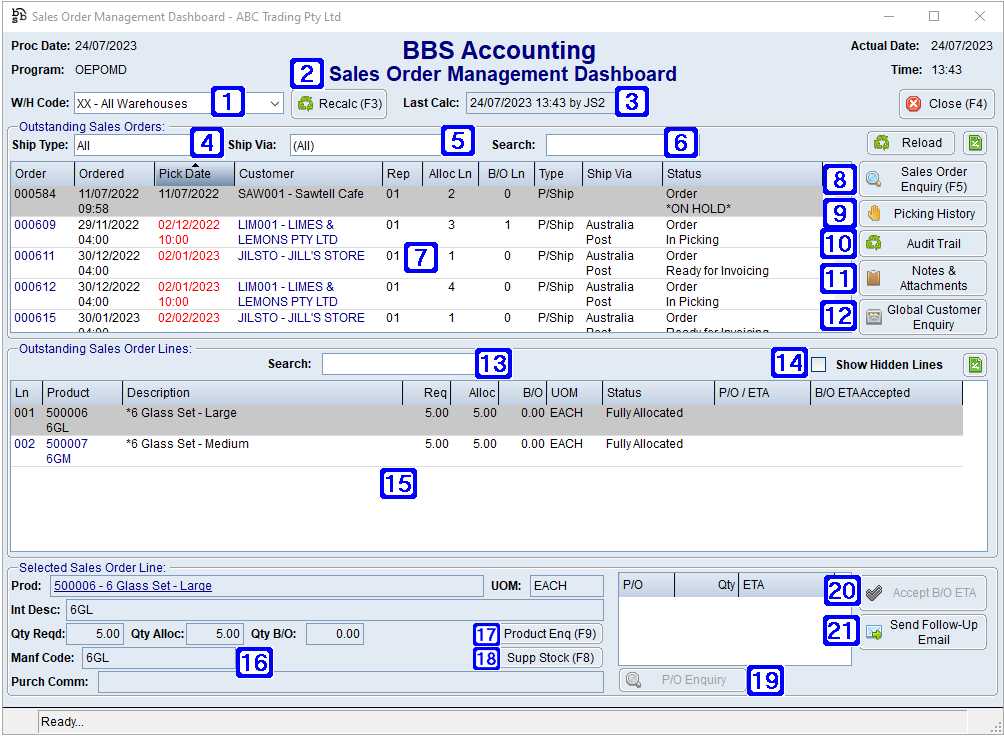 Sales Order Management Dashboard Screen Sales Order Management Dashboard Screen